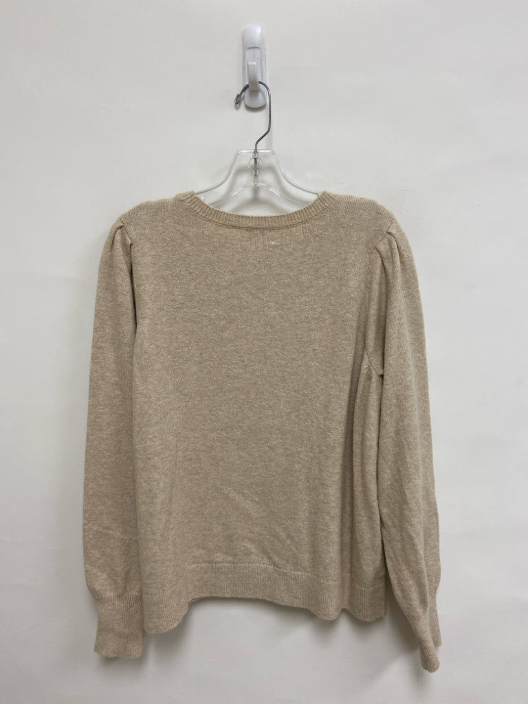 Caslon Size L Beige Puff Sleeve Ladies Sweater