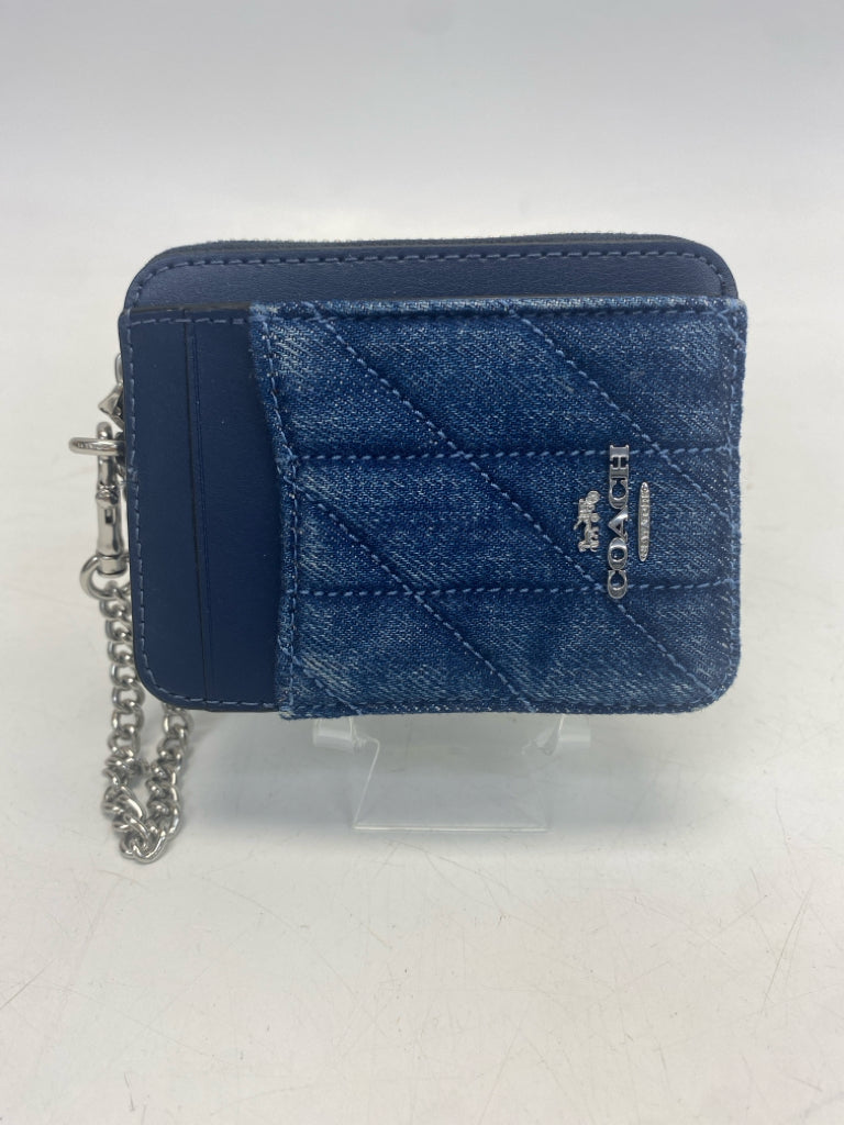Coach Denim Quilted Zip Card Case CAR26