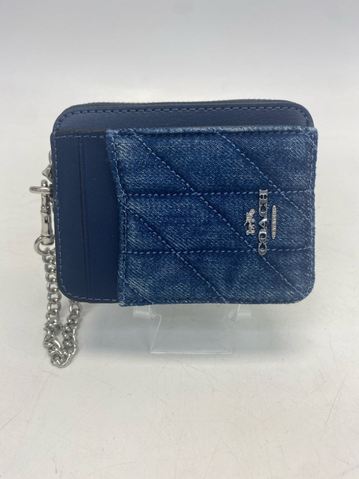 Coach Denim Quilted Zip Card Case CAR26