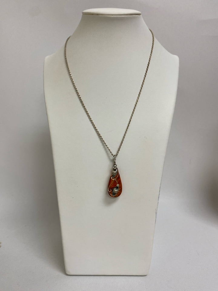 NWT Silver Brown Chain Necklace
