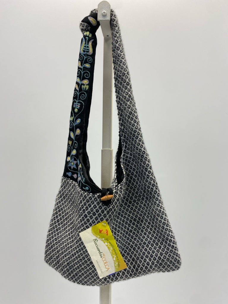 NWT White Black Print Handbag