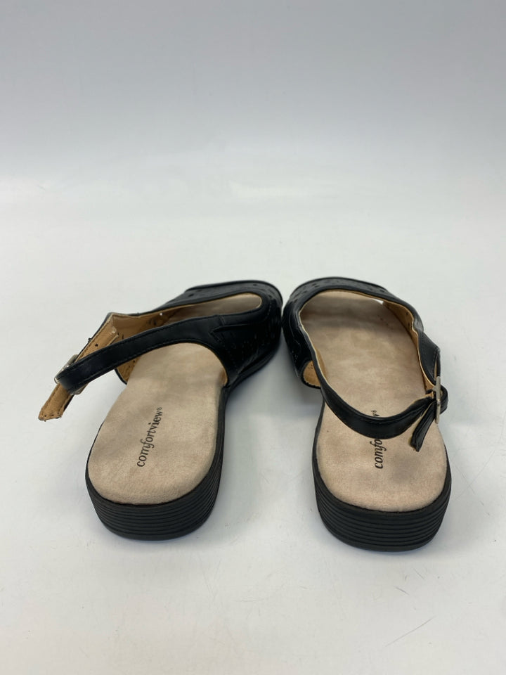 NWOT Comfortview Size 9WW Black Perforated Sandals  **EXTRA WIDE**
