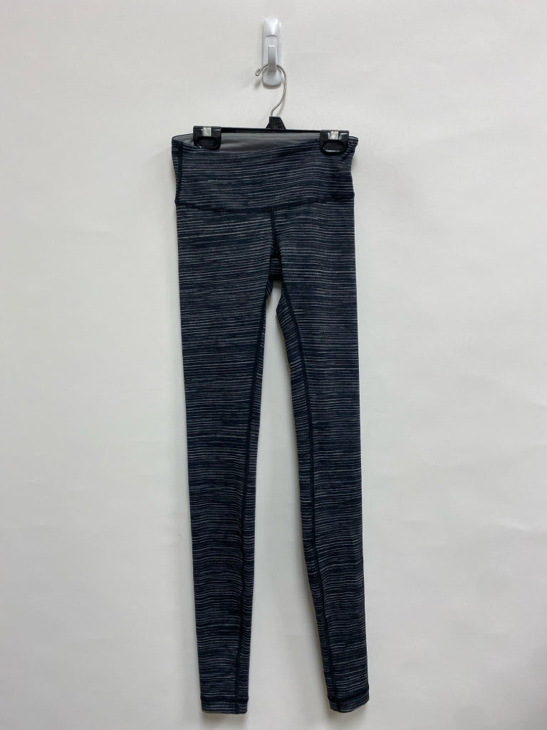 Lululemon Size XS Black Gray Striped Athletic Leggings