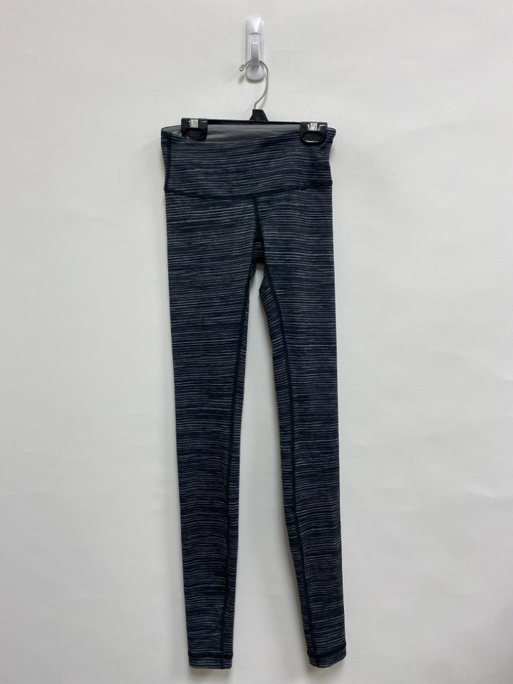 Lululemon Size XS Black Gray Striped Athletic Leggings