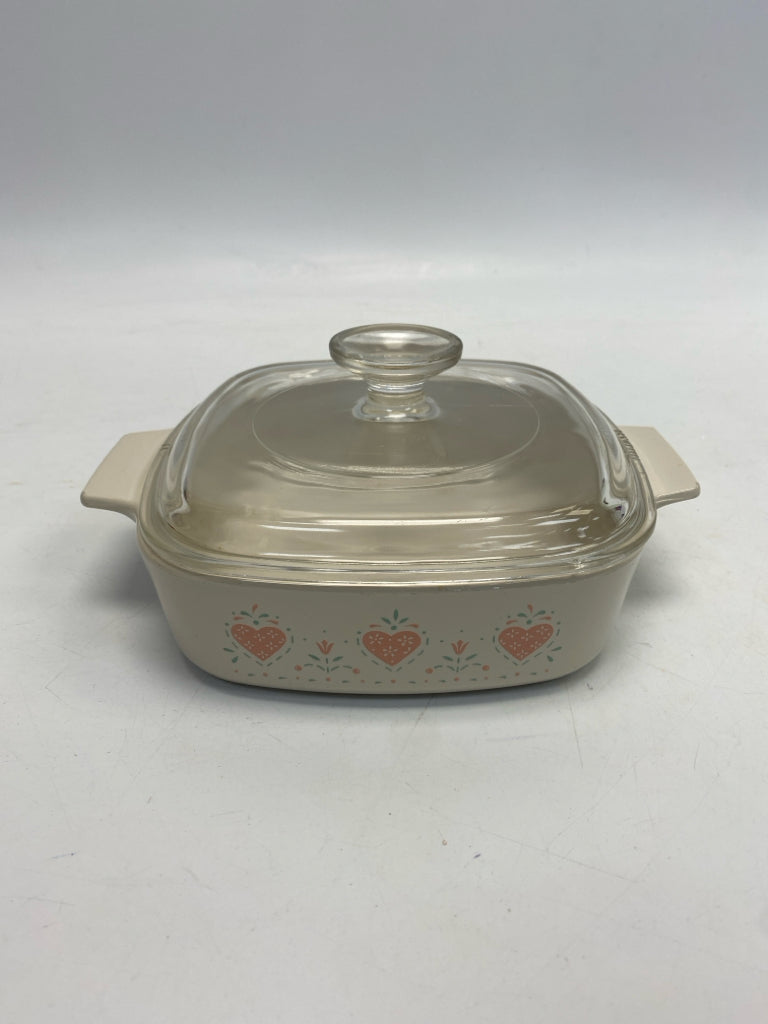 Corningware Cream Hearts Bakeware