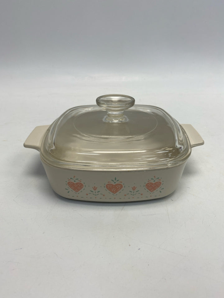 Corningware Cream Hearts Bakeware