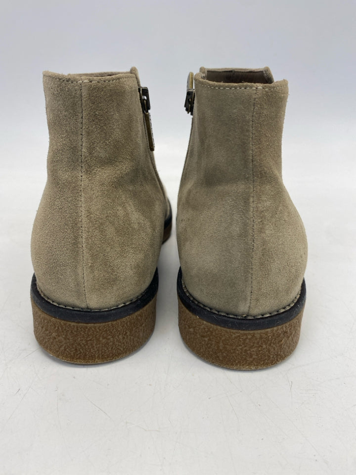 EU Shoe Size 39 Cream Side Zipper Boots