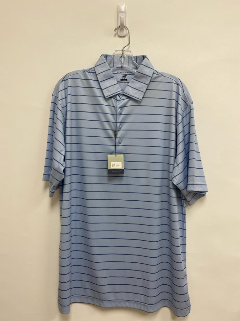 NWT Horn Legend Size L Light Blue Dusty Blue Striped Men&