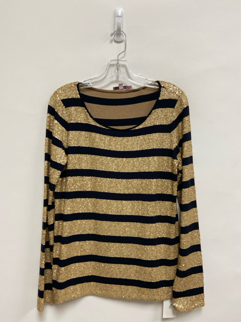 Size M Black Gold Sequins Long Sleeve Ladies Top