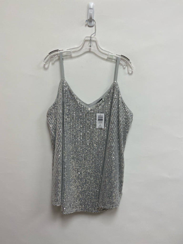 NWT Torrid  SIZE  2 Silver Sleeveless Sequins Plus Size Top
