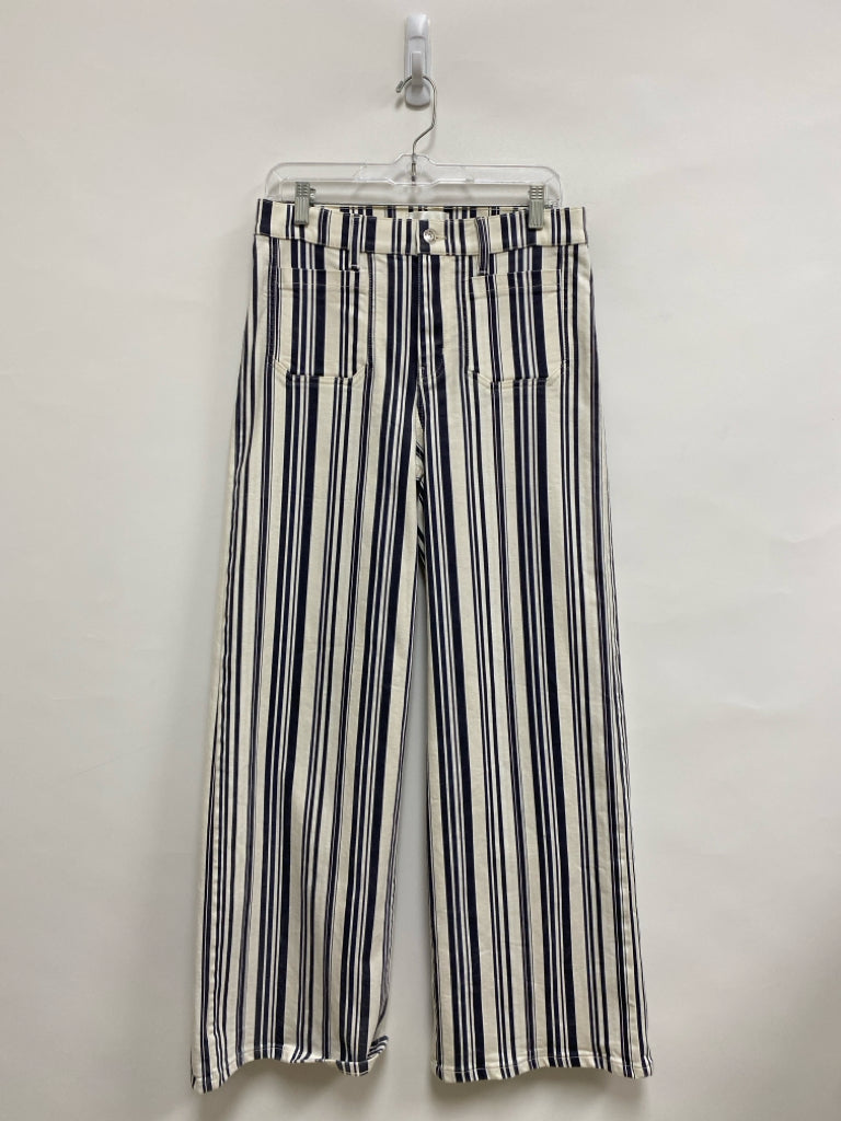 FRAME Size 29 White Navy/Cream Striped Ladies Jeans
