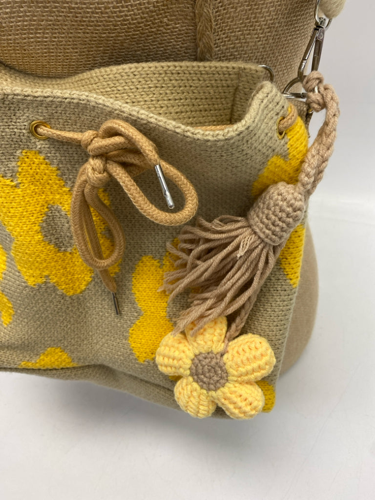 Cream/Yellow Flower(s) Crossbody