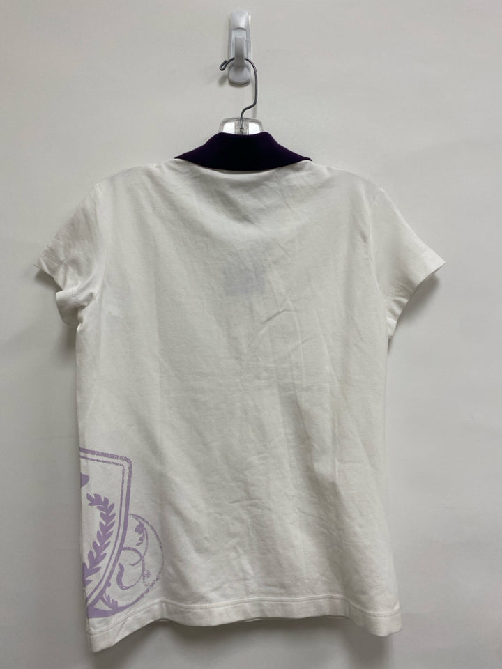 NWT Nike Size M White Purple Logo Polo Athletic Top