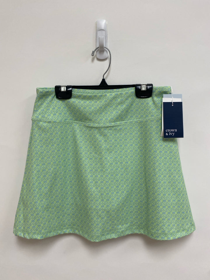 NWT Crown &amp; Ivy Size S Mint Green Blue Geometric Ladies Skort