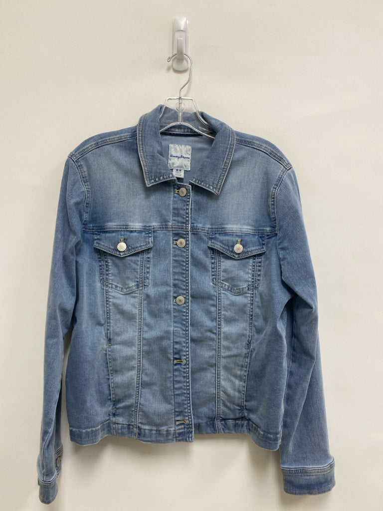 Tommy Bahama Size M Light Blue Button Up Denim Ladies Jacket