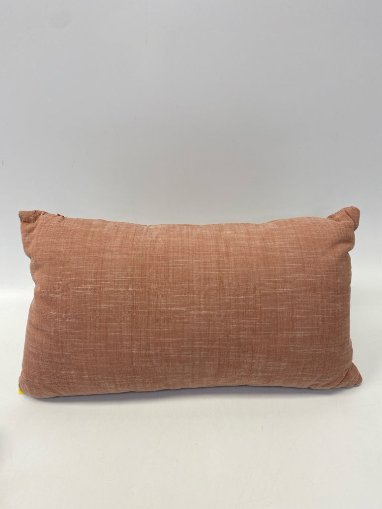 Blush White Striped Pillow