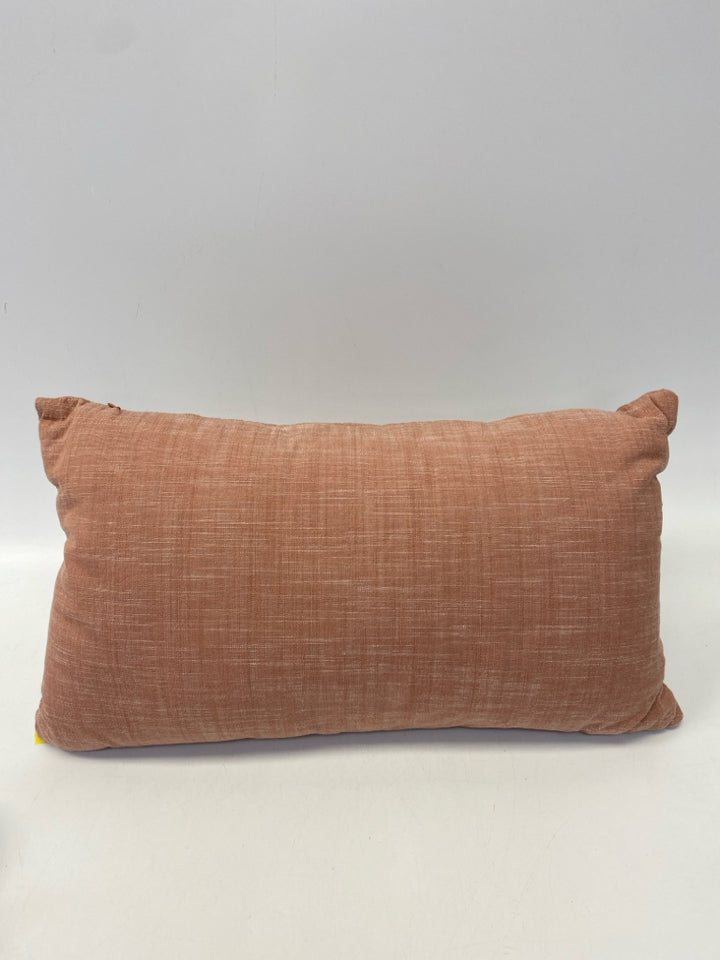 Blush White Striped Pillow