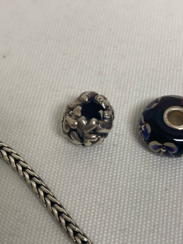 Trollbeads Silver Purple/Green Assorted Bracelet