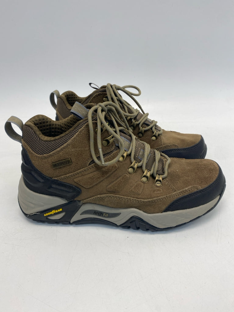 Skechers US Shoe Size 8 Brown Lace-up Sneakers