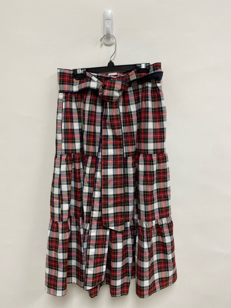 VICTORIA DUNN Size XS White/Red Black/Yellow Plaid Ladies Skirt