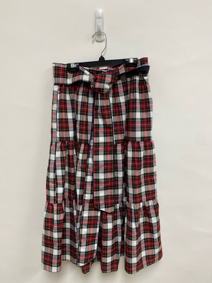 VICTORIA DUNN Size XS White/Red Black/Yellow Plaid Ladies Skirt
