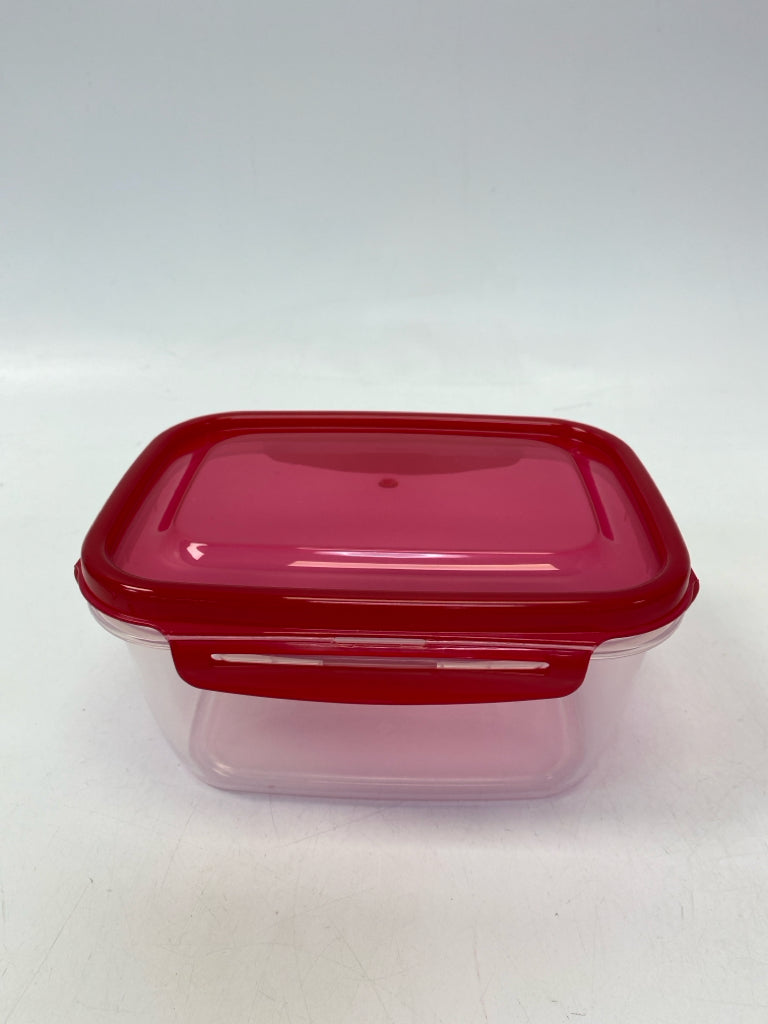 Lock &amp; Lock Red Clear Storage Container