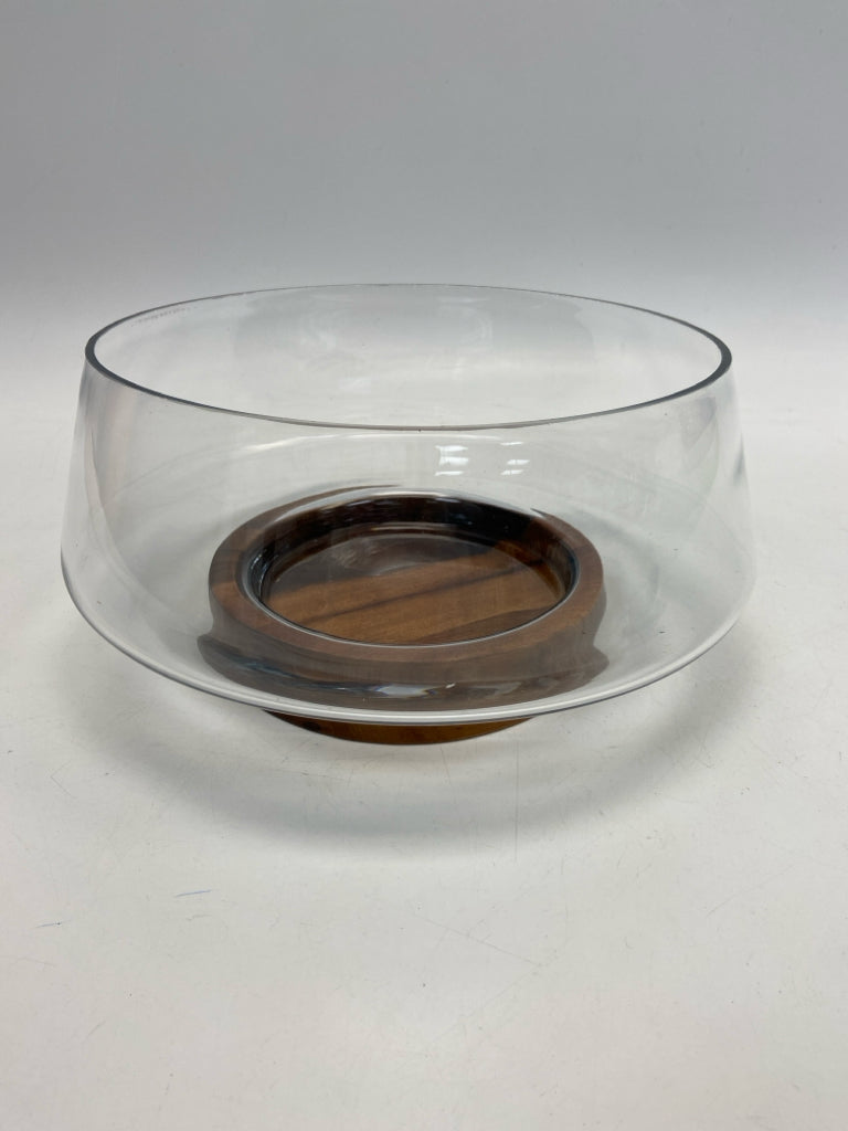 Clear Natural Wood/Glass Bowl(s)