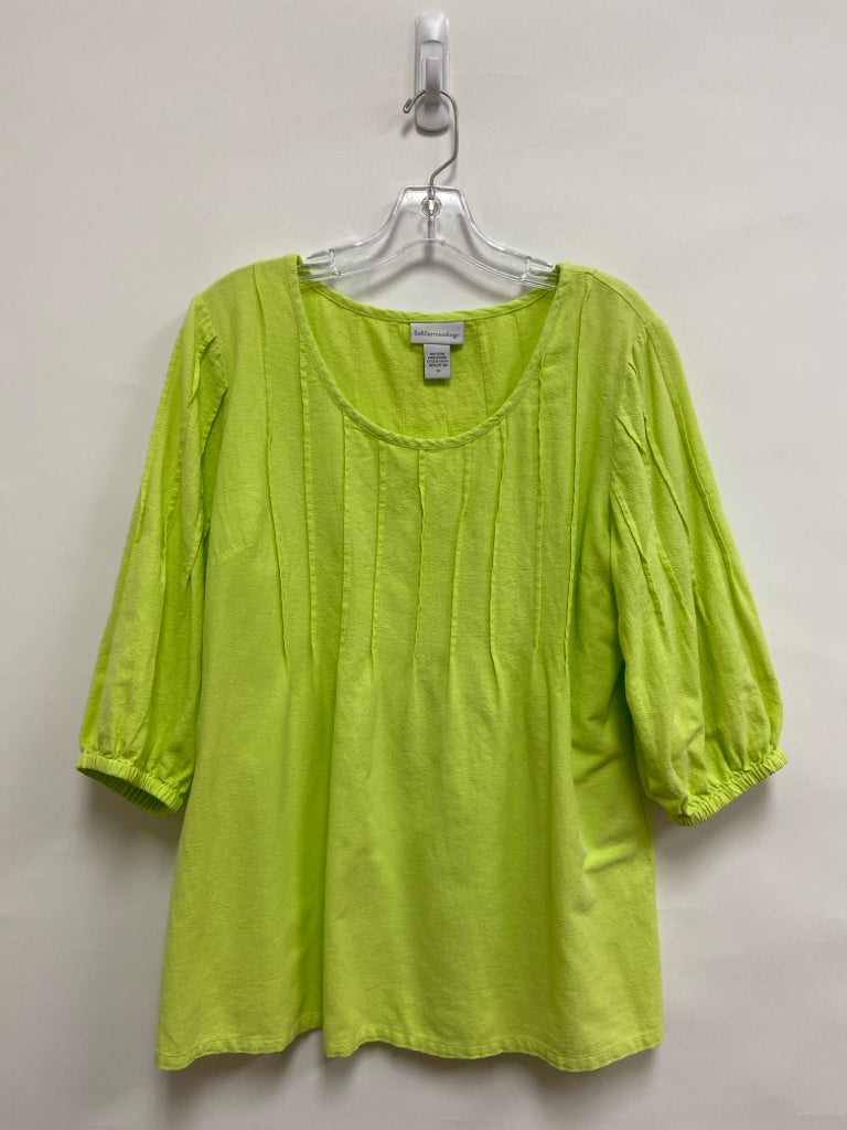 Soft Surroundings Size MP Lime Green Petite Top
