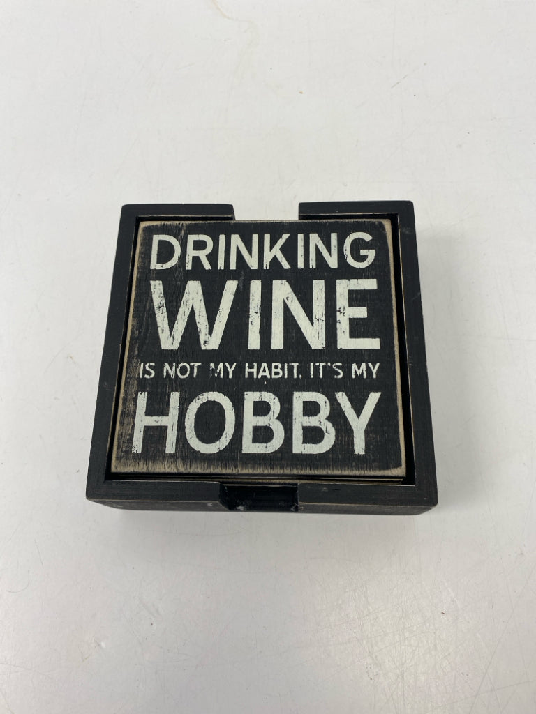 Black White Words Coasters