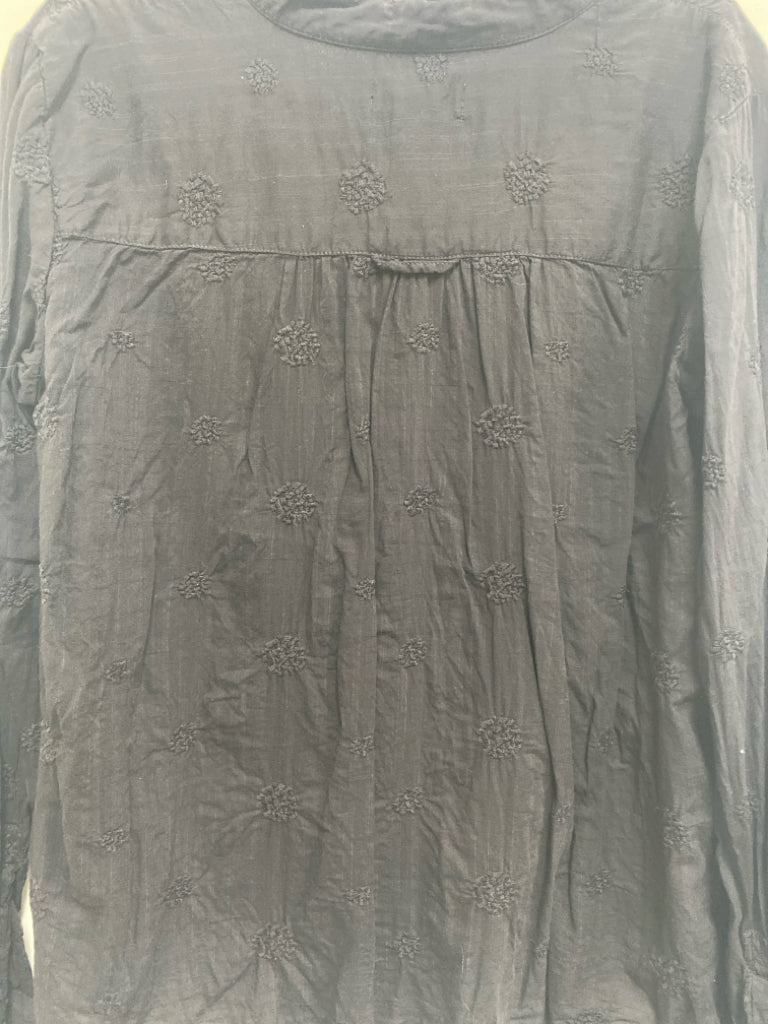 Pilcro Size XS Black Buttons Embroidered Ladies Top