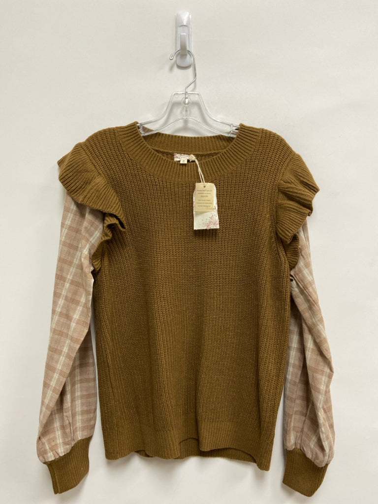 NWT Hem &amp; Thread Size M Brown Plaid Ladies Sweater