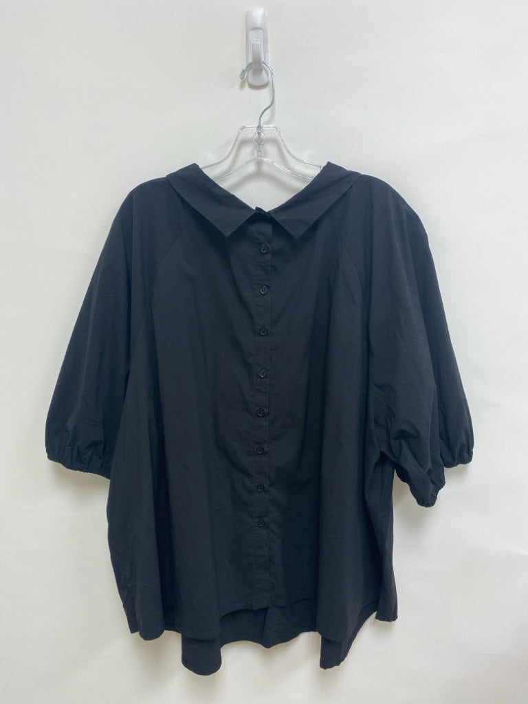 ELOQUII  SIZE  28 Black Puff Sleeve Plus Size Top