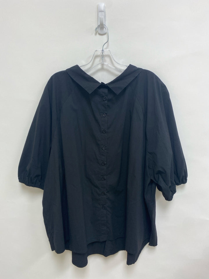 ELOQUII  SIZE  28 Black Puff Sleeve Plus Size Top