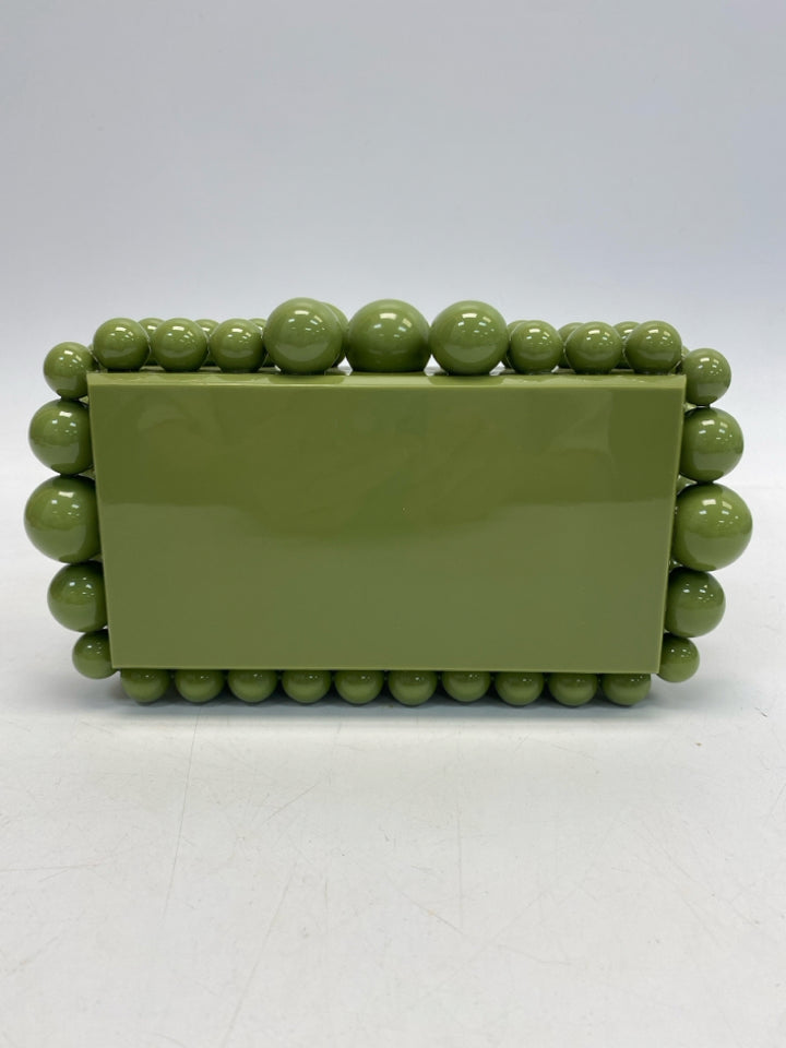cult gaia Green Beaded Acrylic Handbag