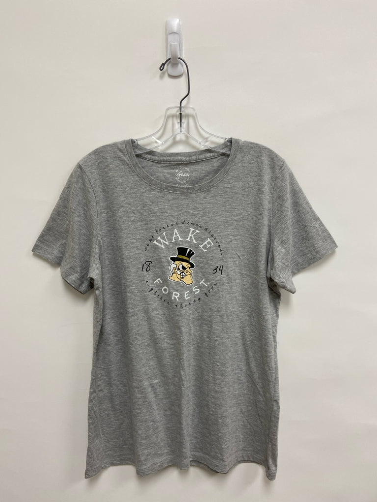 Size L Gray White/Black Wake Forest Ladies Top