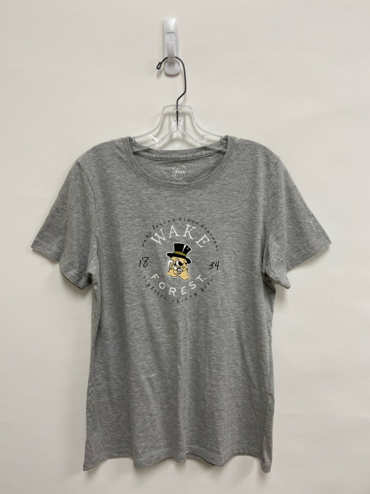 Size L Gray White/Black Wake Forest Ladies Top