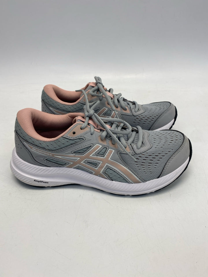 Asics US Shoe Size 8 Gray Peach Lace-up Sneakers