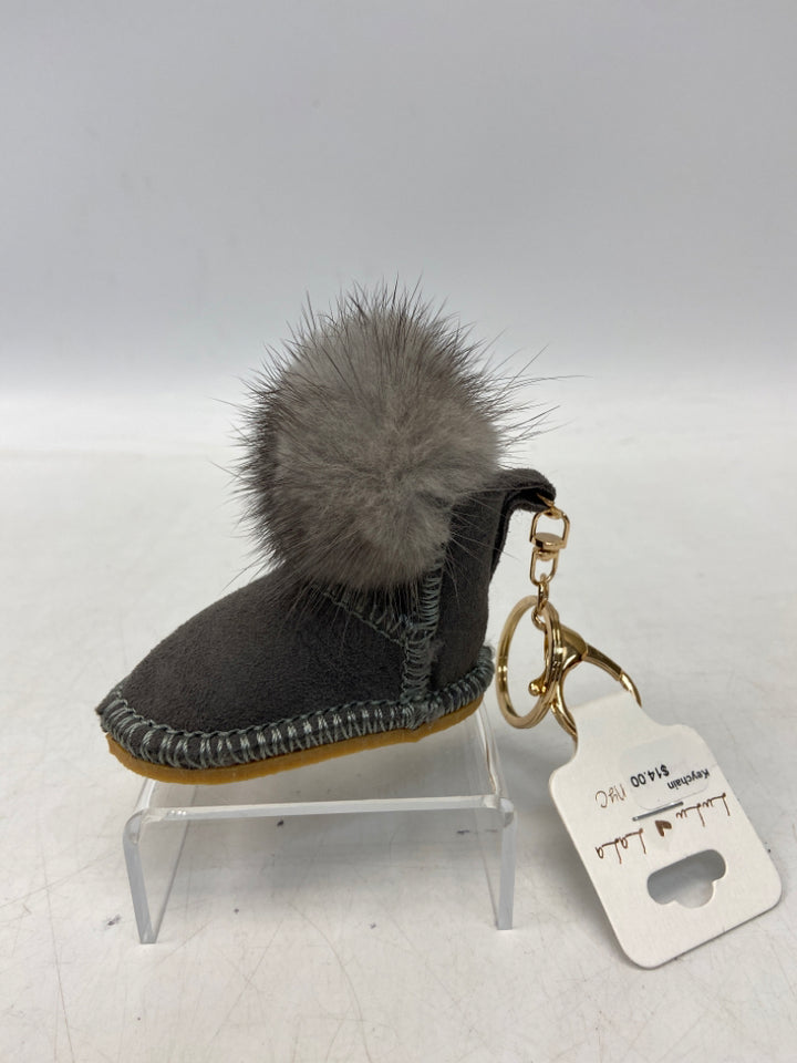 Tan Natural Faux Fur Keychain-Additional Colors