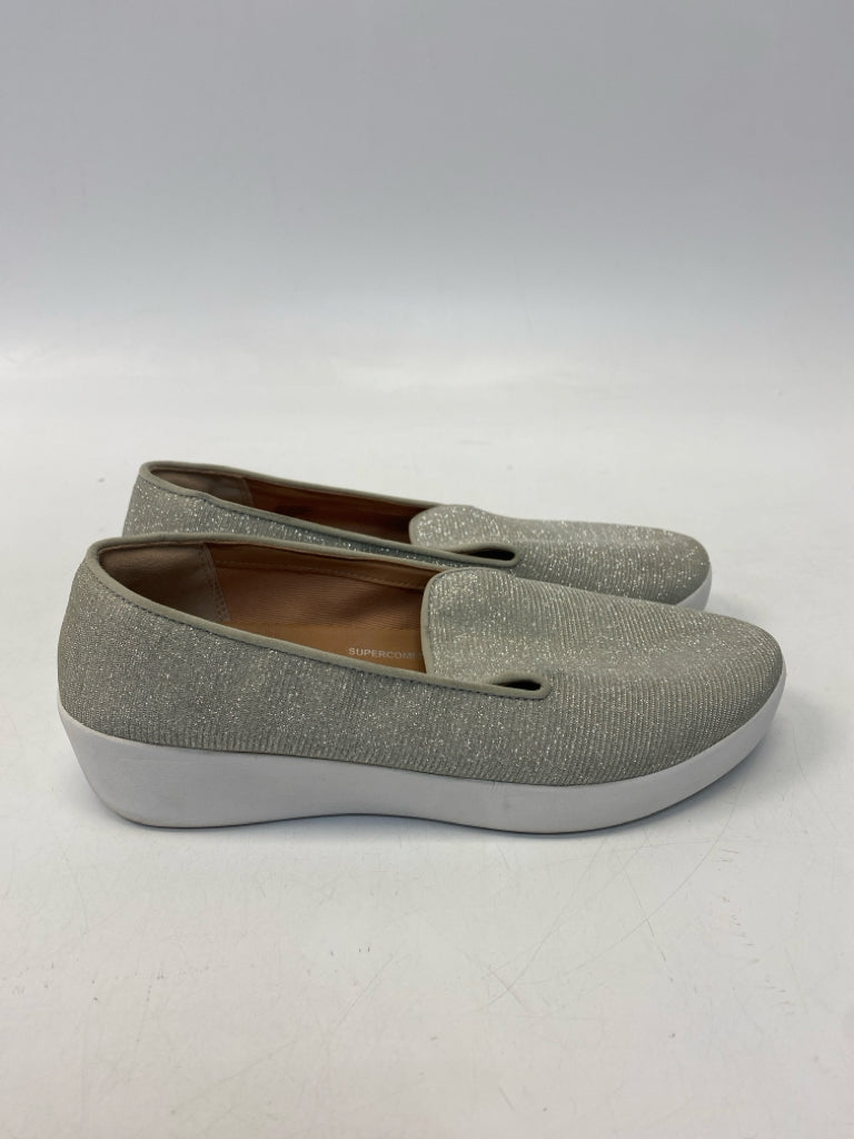 Fit Flop US Shoe Size 6.5 Silver Shimmery Sneakers