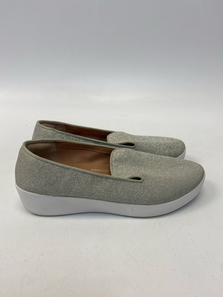 Fit Flop US Shoe Size 6.5 Silver Shimmery Sneakers