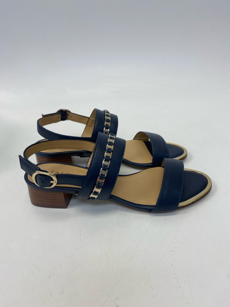 NWOT Talbots  Size 7 Navy Gold Accent(s) Sandals