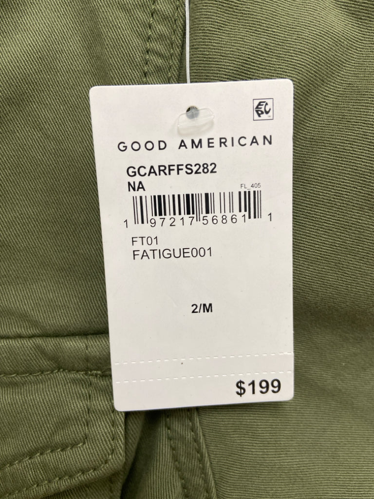NWT Good American Size M Olive Green Short Sleeve Ladies Jumpsuit