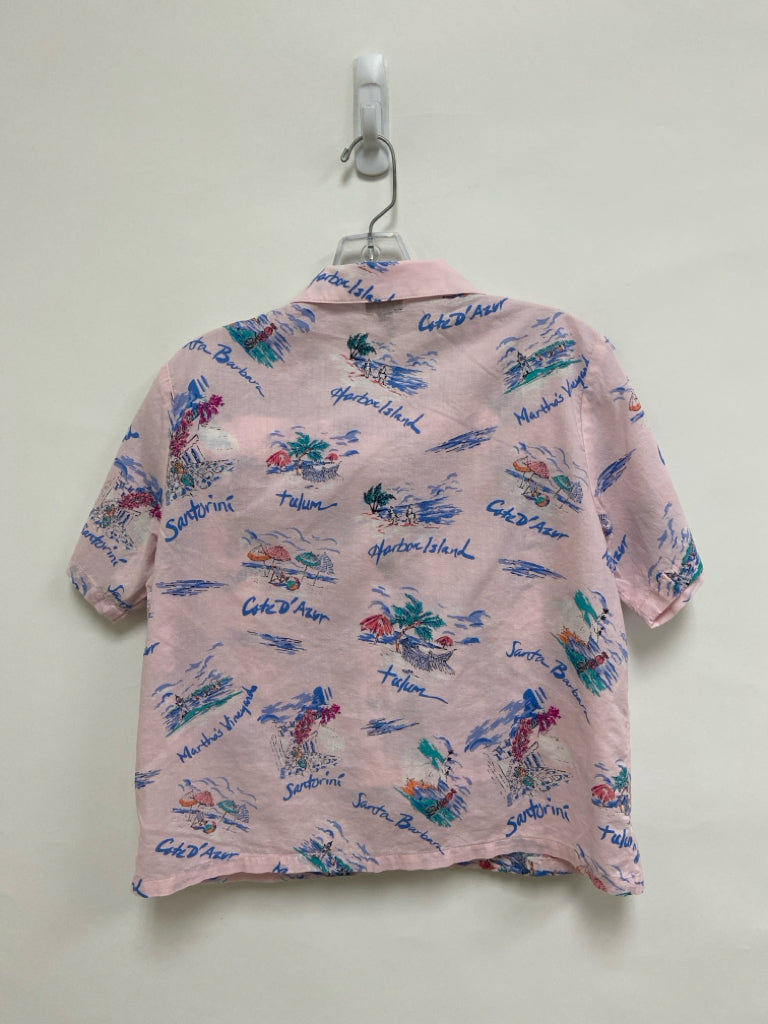 Gap Size S Pink Blue/Multi Tropical Ladies 2pc Pajamas