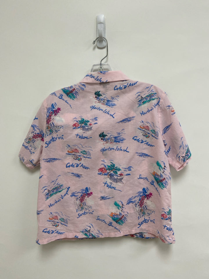 Gap Size S Pink Blue/Multi Tropical Ladies 2pc Pajamas