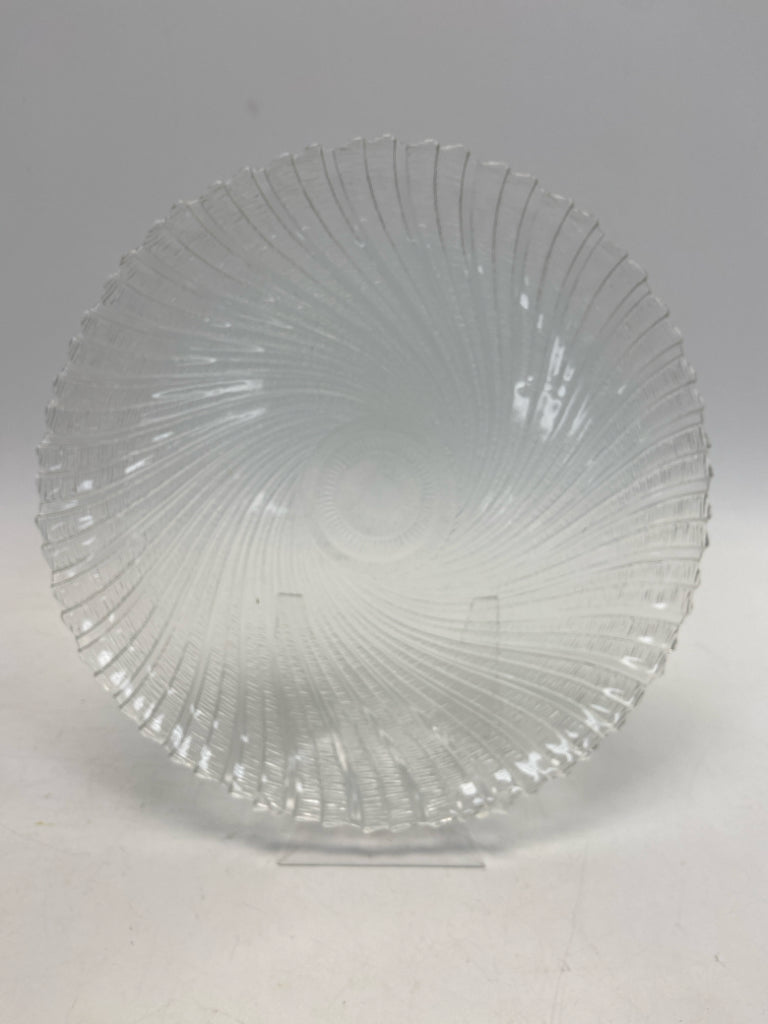 Clear Swirl Glass Serving Piece