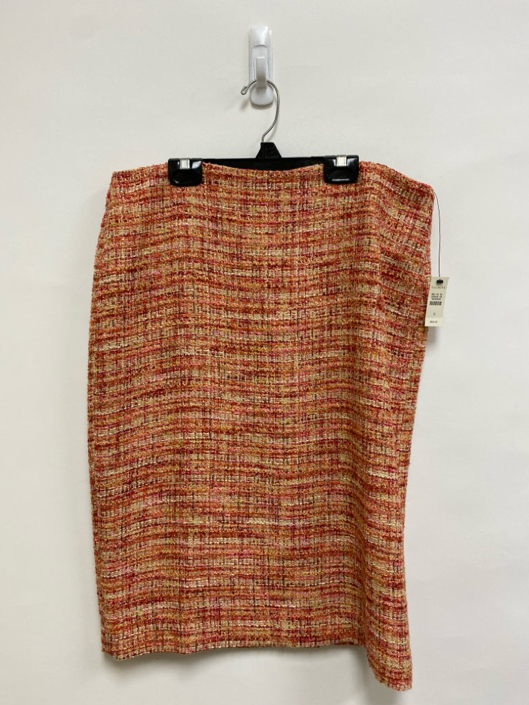 NWT Talbots Size 12 Red White/Orange Woven Ladies Skirt