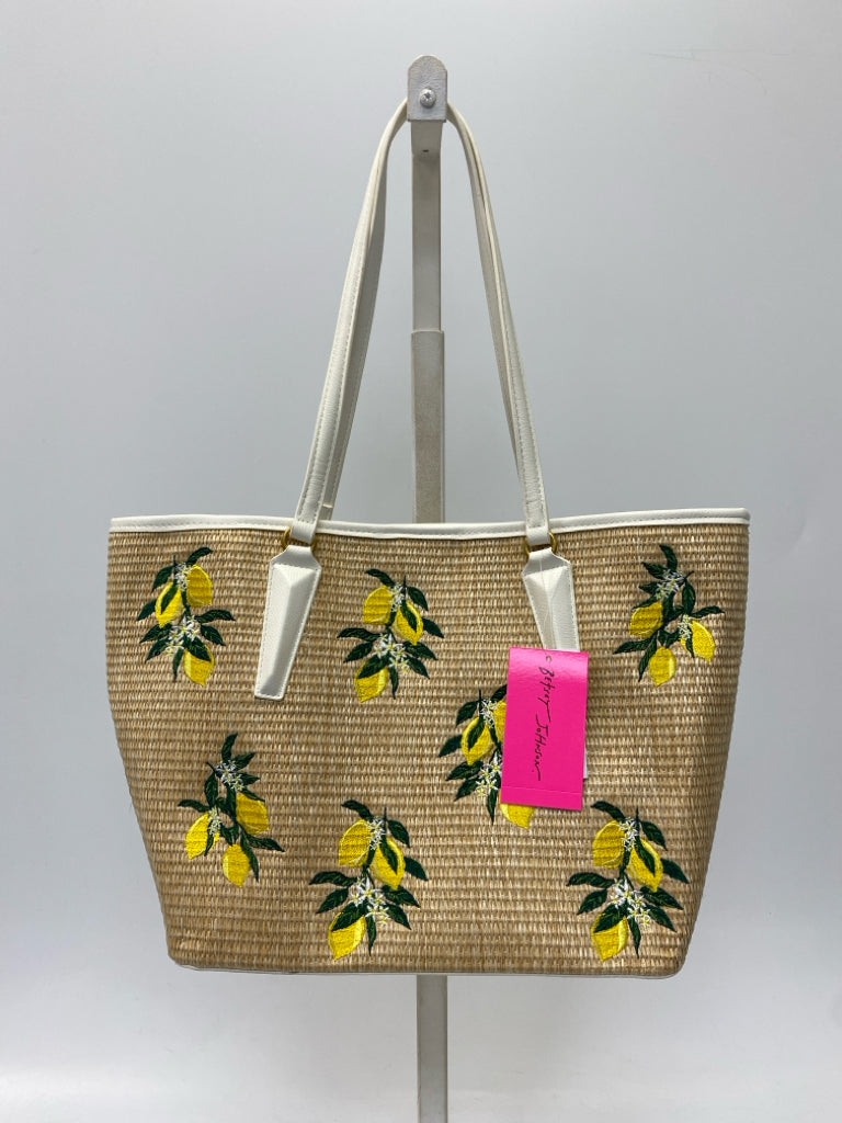 NWT Betsey Johnson Natural Yellow/Green Lemon(s) Handbag