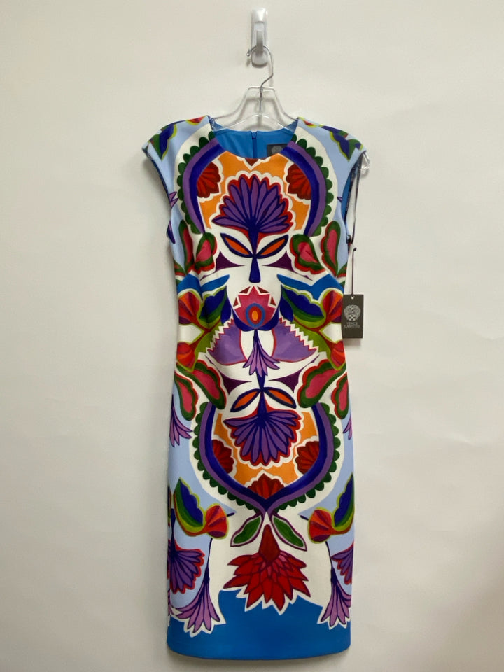 NWT VINCE CAMUTO Size 2 Blue/Green Multi Color Floral Sleeveless Ladies Dress