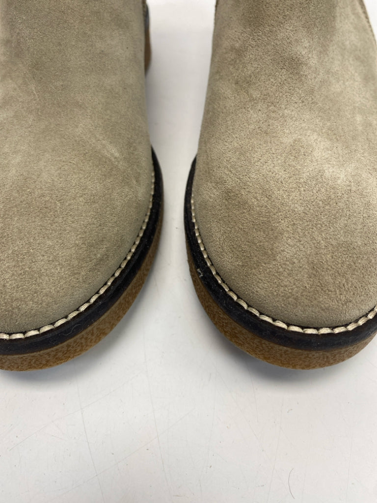 EU Shoe Size 39 Cream Side Zipper Boots