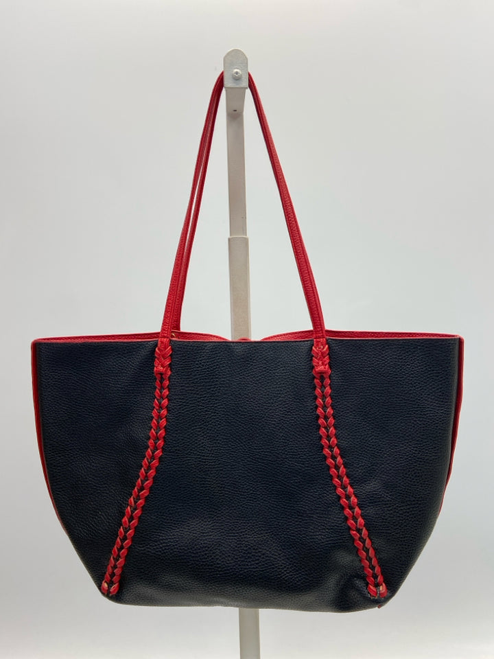 BCBG Black Red Reversible Tote Bag